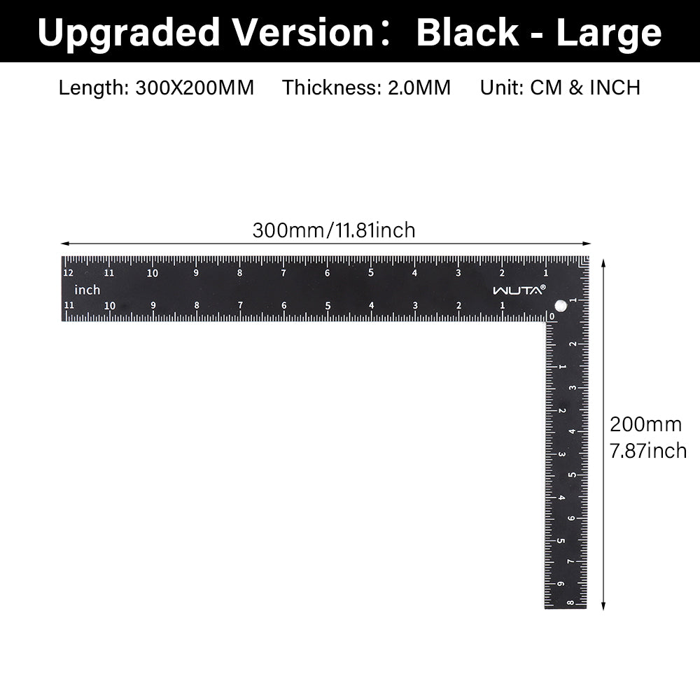 Leather Craft Ruler Metal L-Shaped Ruler 300X200mm | WUTA