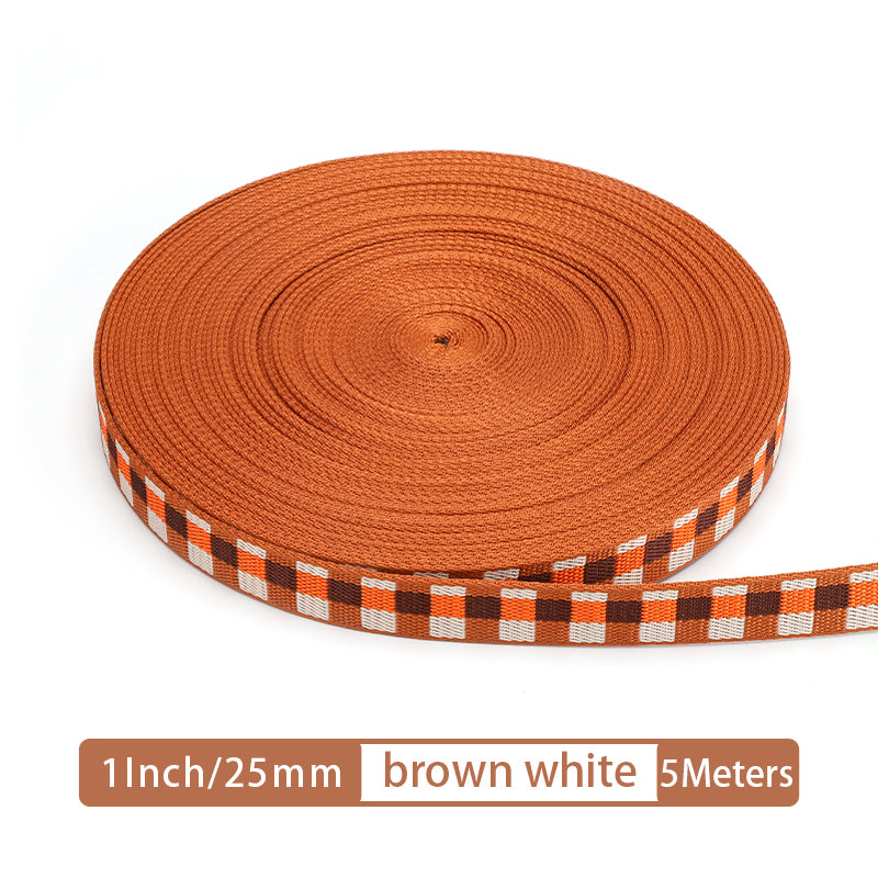 Canvas Webbing Straps for Bag Belt Thick Plaid Ribbon Backpack Strap | WUTA