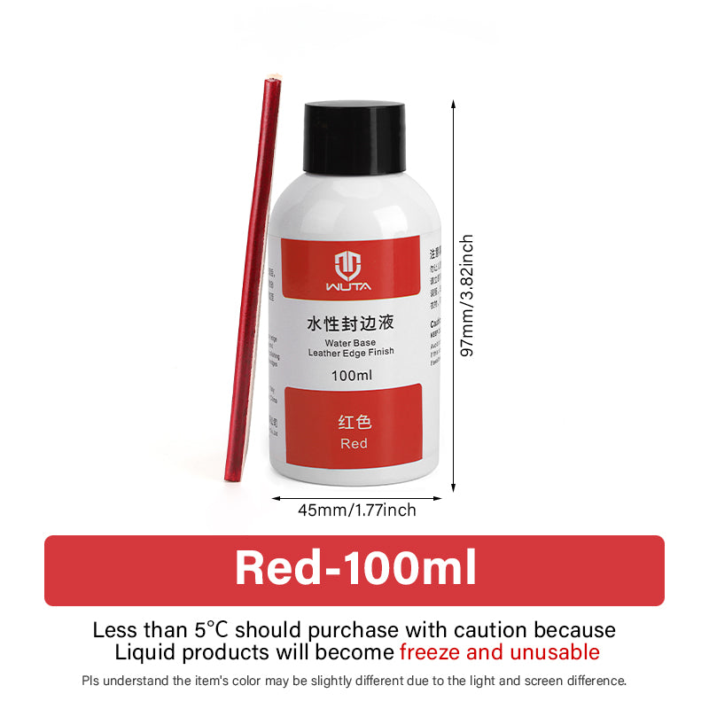WUTA Leather Edge Paint 30/100ml – Water Based Edge Dye & Finish for Leather & Repair