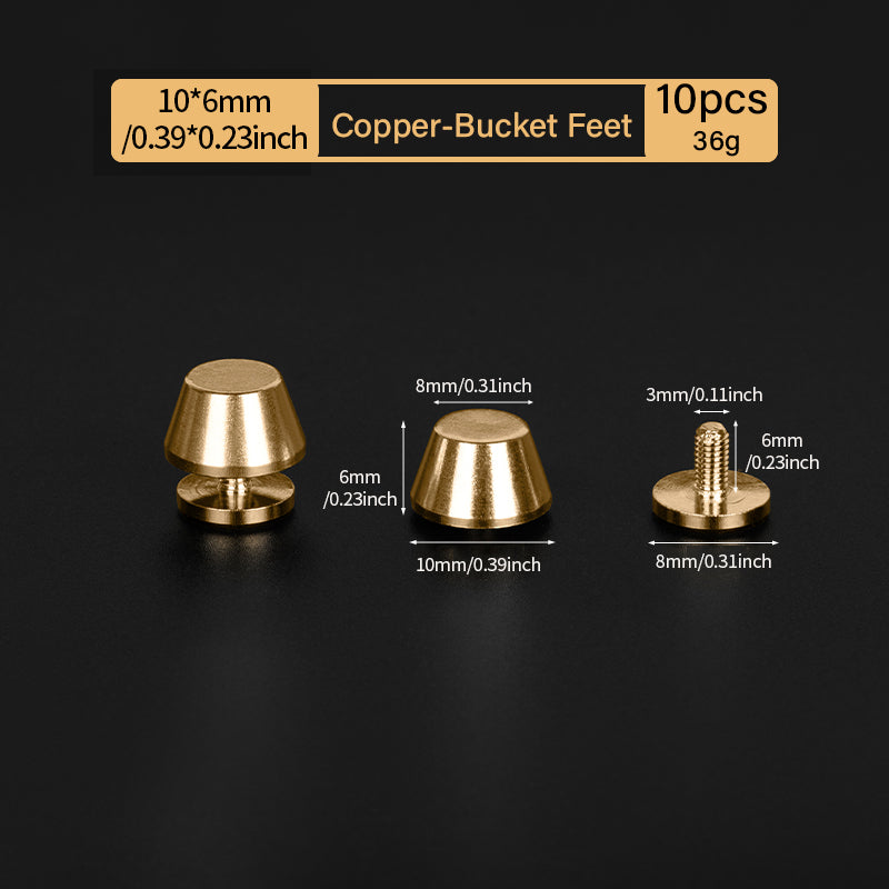 Solid Brass Leather Rivets Spike Studs Handbag Bottom Protecting Feet Nail Bucket Mushroom Screw Back Flat Rivet | WUTA