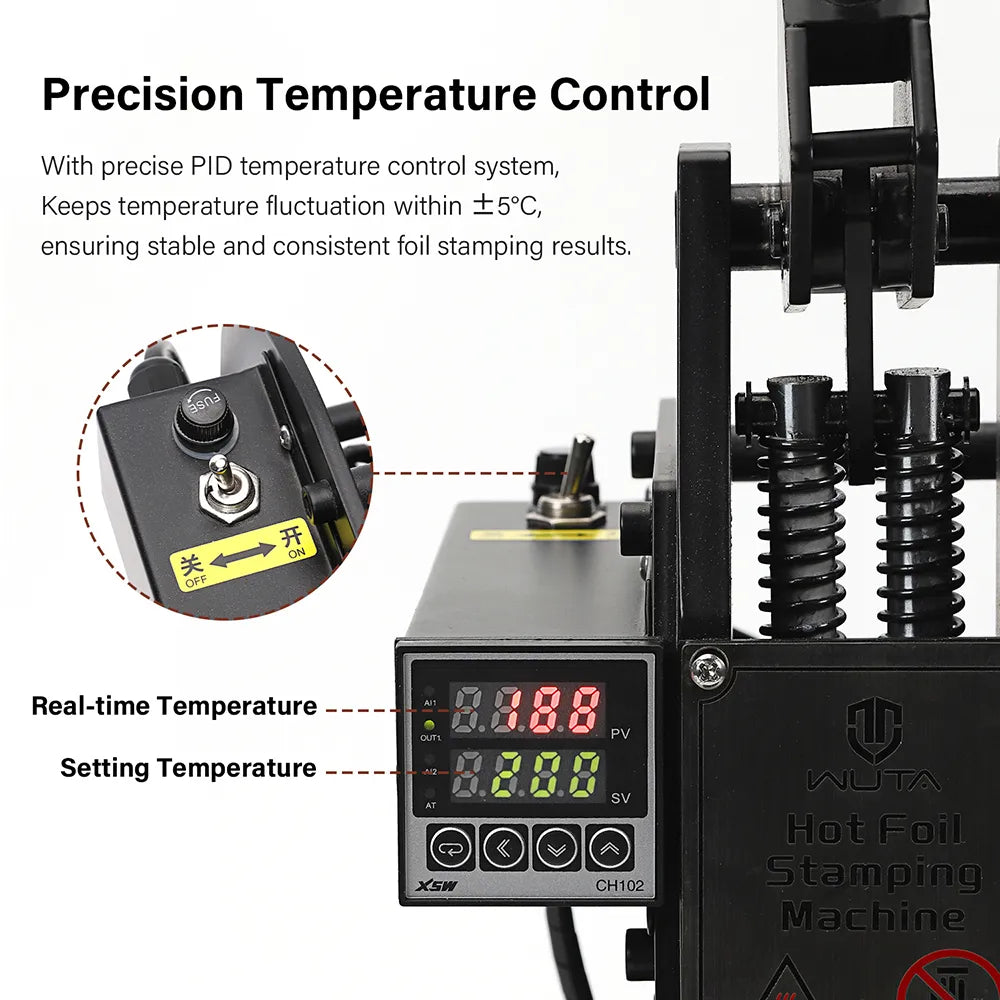 WUTA Digital Hot Foil Stamping Machine for Leather– Logo Embossing & Foil Bronzing Press