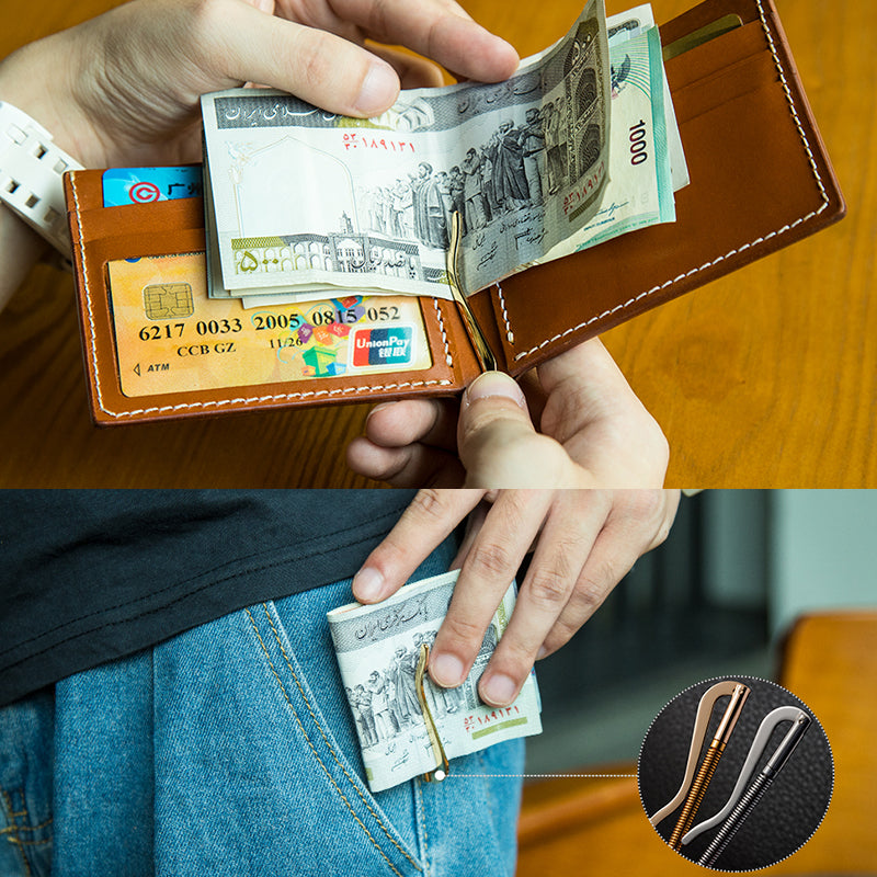 Checkbook Spring Clip Wallet Cheque Clip Holder Binder| WUTA