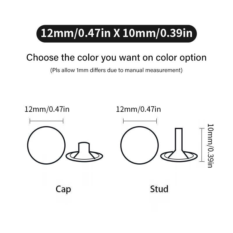 100% Brass Leather Rivet Double Cap Rivet 100set | WUTA