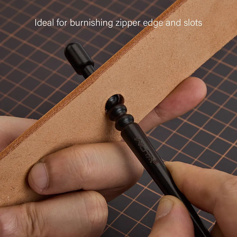 High Density Ebony Black Wood Leather Edge Burnisher Slicker | WUTA