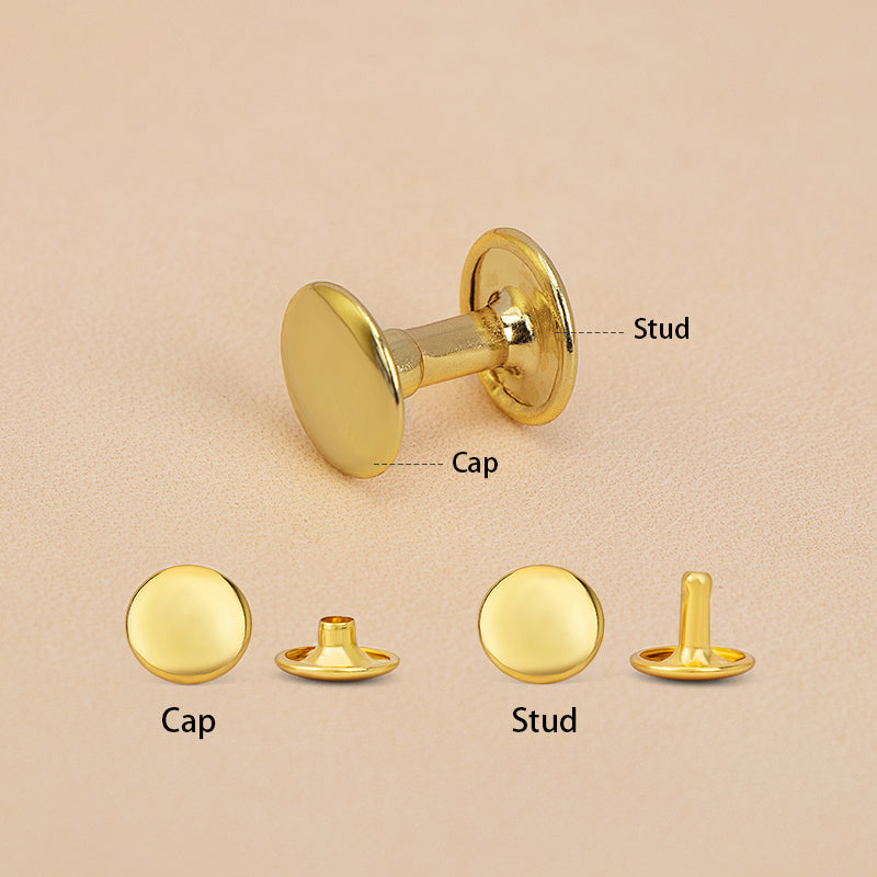 Brass Leather Rivet Double Cap Rivet 100set | WUTA