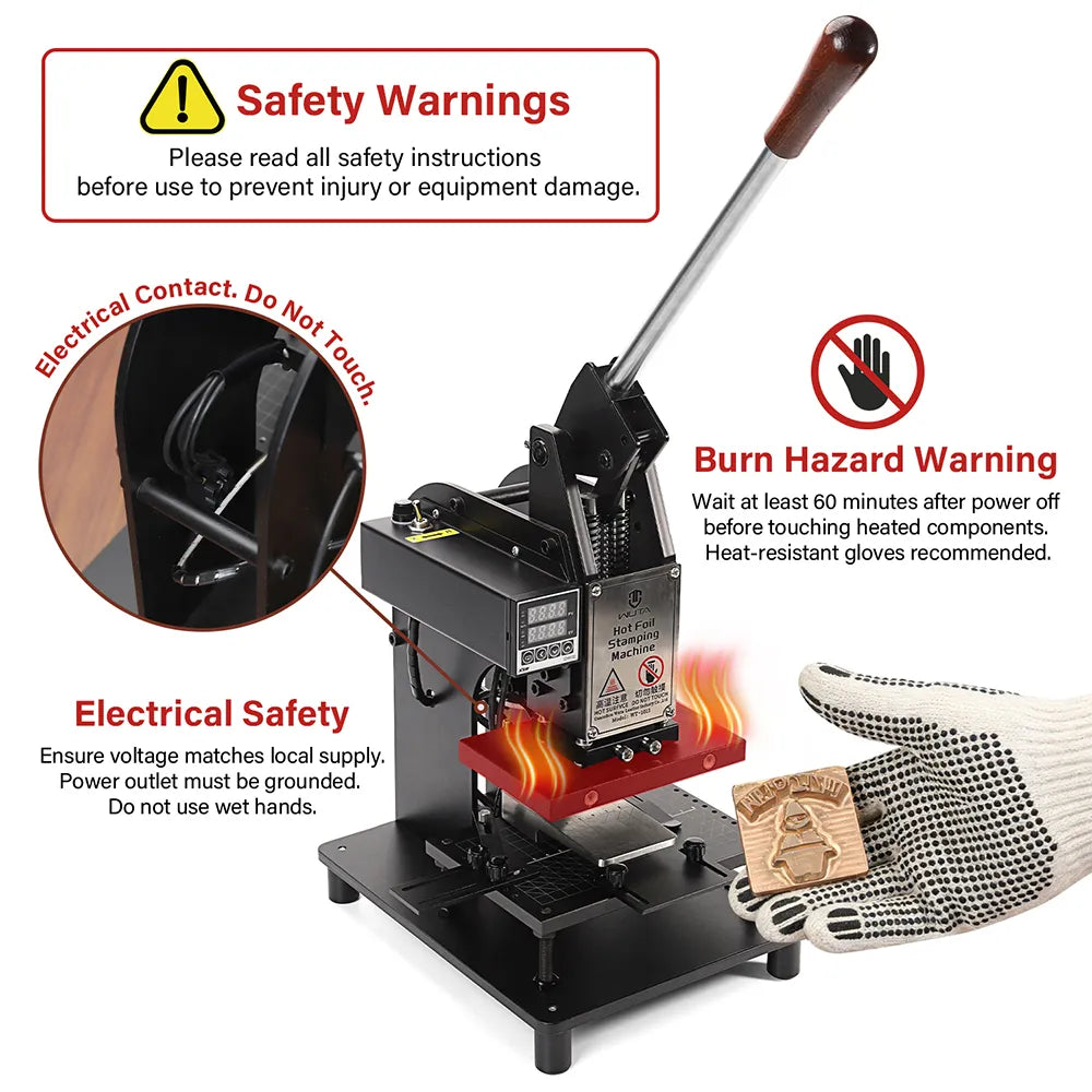 WUTA Digital Hot Foil Stamping Machine for Leather– Logo Embossing & Foil Bronzing Press