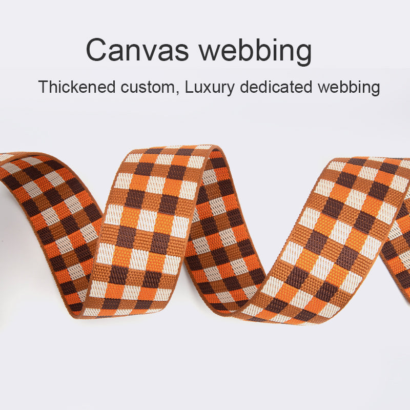 Canvas Webbing Straps for Bag Belt Thick Plaid Ribbon Backpack Strap | WUTA