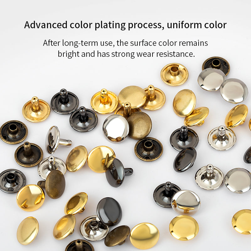 Brass Leather Rivet Double Cap Rivet 100set | WUTA
