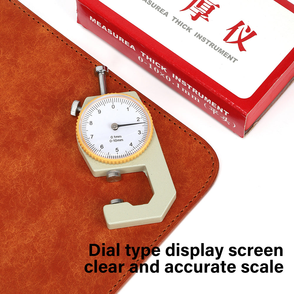 0-10mm/0.1mm Dial Leather Thickness Gauge Measuring Tools | WUTA