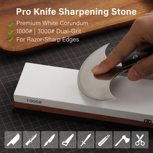Double Sided Corundum Whetstone Dual-Sided Sharpening Stone 1000&3000 Grit | WUTA