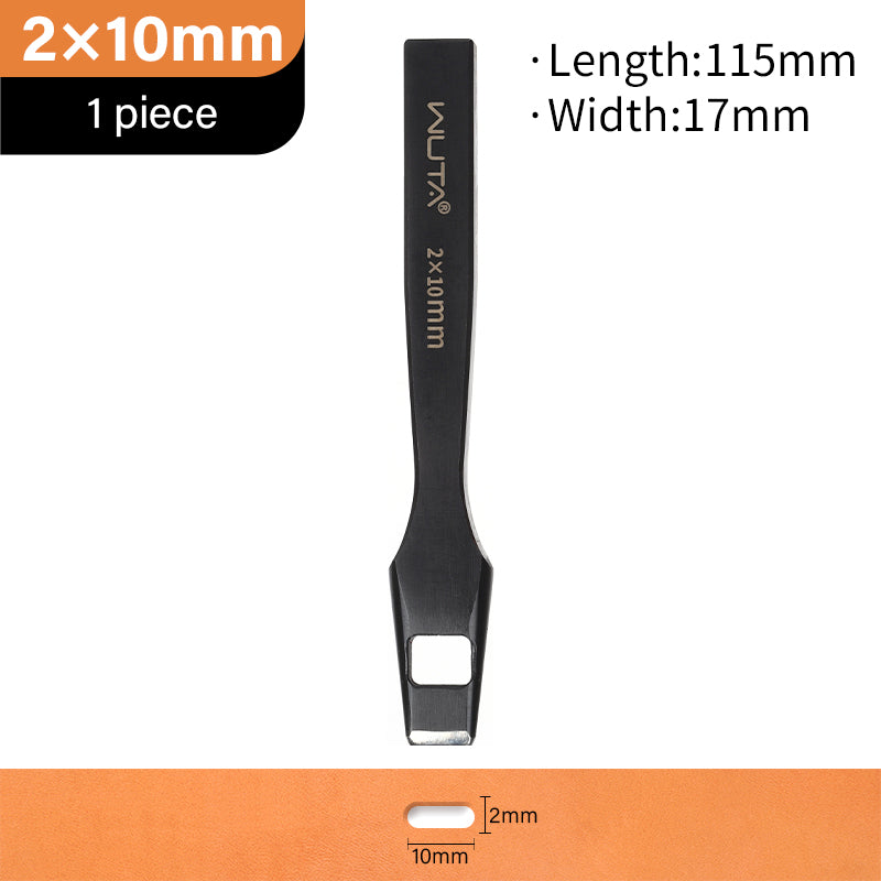 WUTA Leather Belt Hole Puncher Oval Hole Strap Watch Band Flat Punches Heavy Duty Oblong Punch Tools