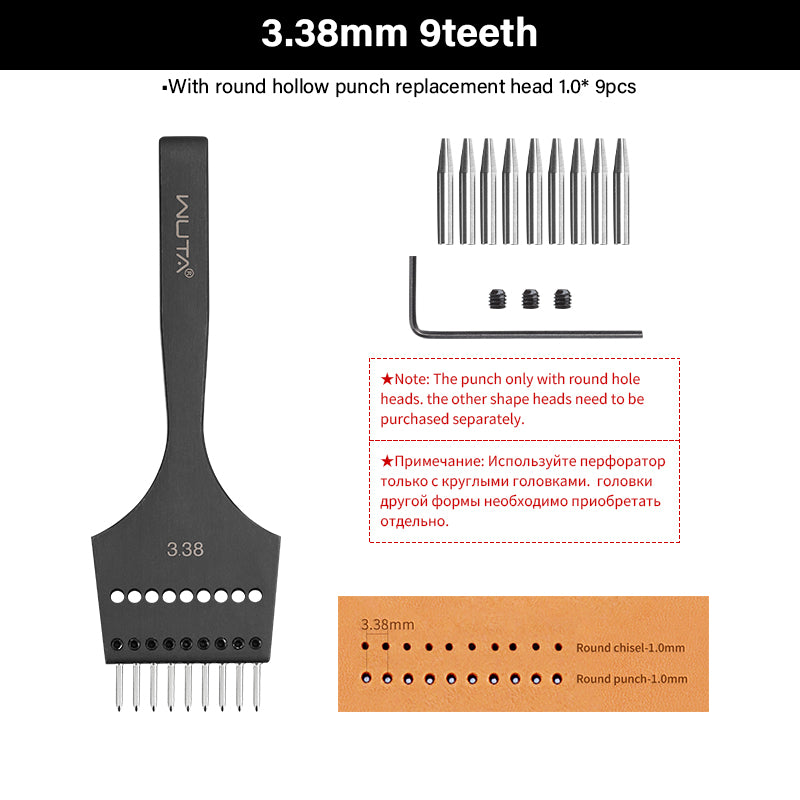 3G Leather Punches Head Replaceable Pricking Iron Removable Diamond Olive Round Hole French Style Chisel DIY Craft Tools| WUTA