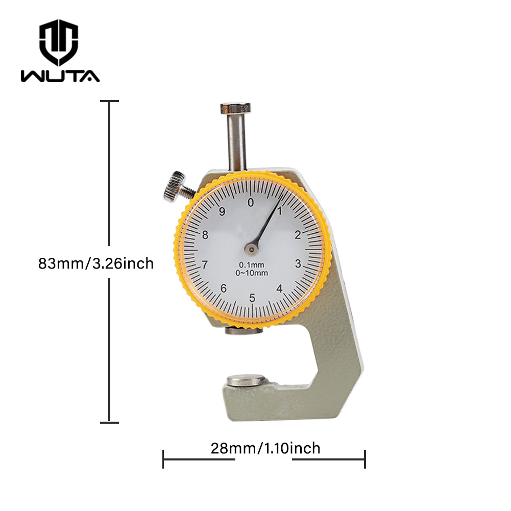 0-10mm/0.1mm Dial Leather Thickness Gauge Measuring Tools | WUTA