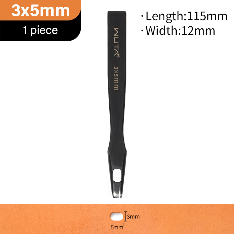 WUTA Leather Belt Hole Puncher Oval Hole Strap Watch Band Flat Punches Heavy Duty Oblong Punch Tools