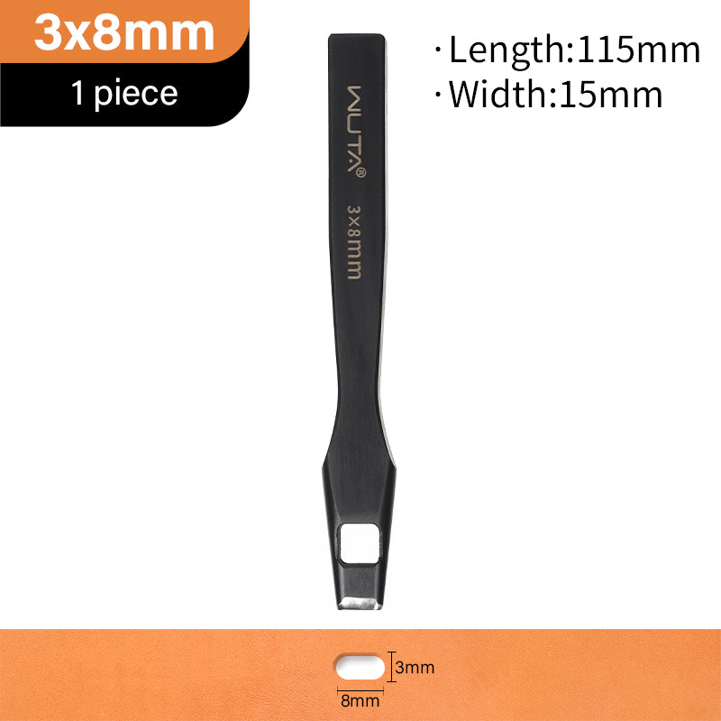 WUTA Leather Belt Hole Puncher Oval Hole Strap Watch Band Flat Punches Heavy Duty Oblong Punch Tools