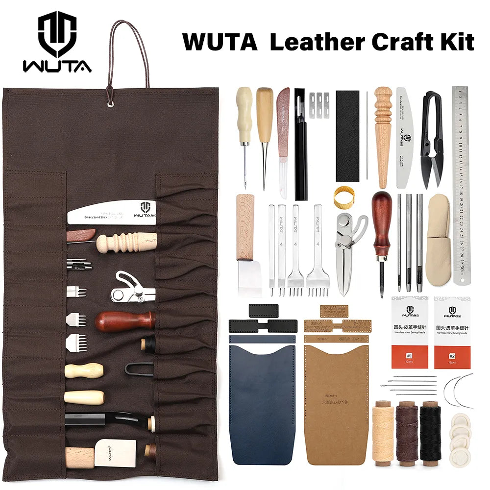 WUTA 63PCS Leather Craft Tool Kit for Beginners – WUTA LEATHER