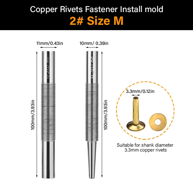 4/5/6mm Copper Rivets Fastener Install Mold | WUTA
