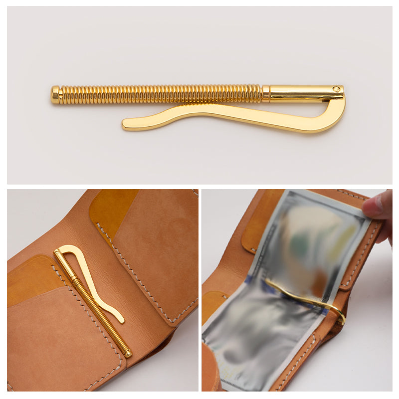 Checkbook Spring Clip Wallet Cheque Clip Holder Binder| WUTA