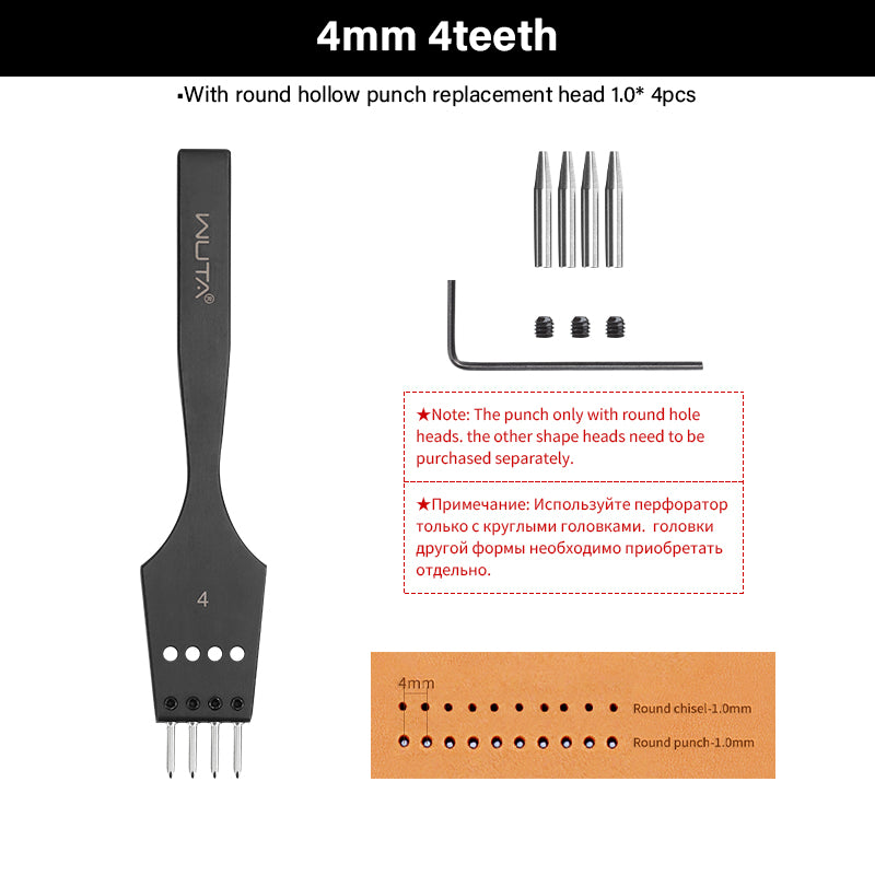 3G Leather Punches Head Replaceable Pricking Iron Removable Diamond Olive Round Hole French Style Chisel DIY Craft Tools| WUTA