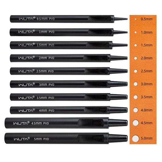 Leather Round Hole Punch 0.5-24mm Black Leather Hollow Punch | WUTA