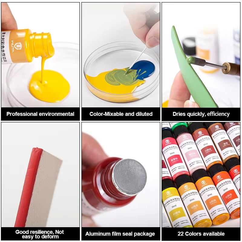 WUTA 30ml Professional Leather Edge Paint Oil Dye Edge Dressing Color Coats Leather Finish Supplies DIY Craft Leather Shoe Edges