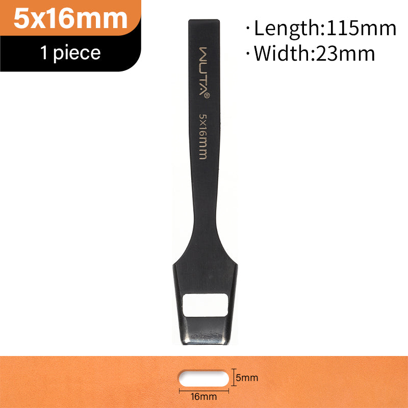 WUTA Leather Belt Hole Puncher Oval Hole Strap Watch Band Flat Punches Heavy Duty Oblong Punch Tools