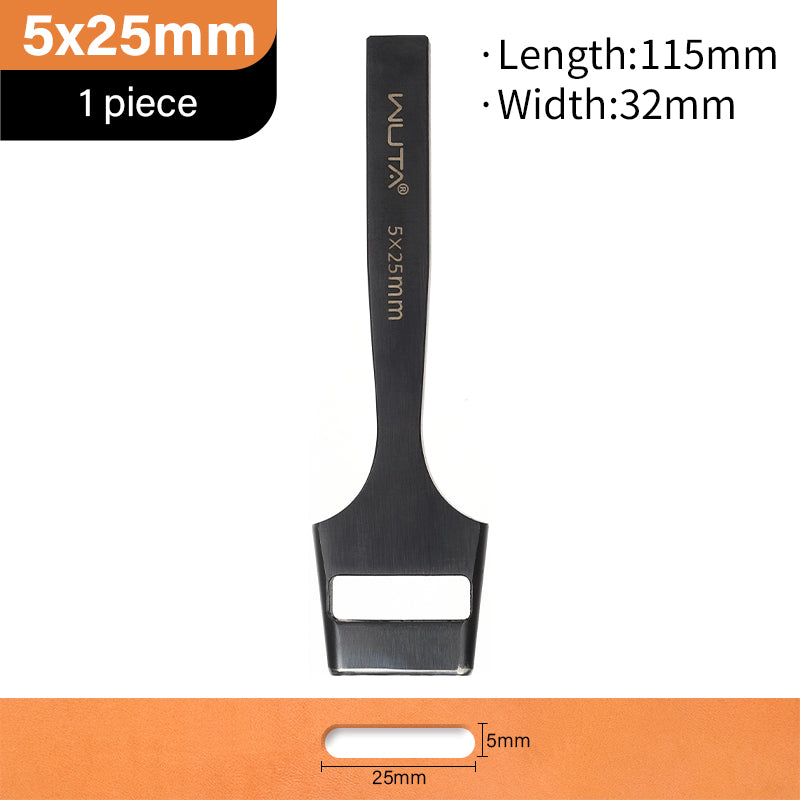 WUTA Leather Belt Hole Puncher Oval Hole Strap Watch Band Flat Punches Heavy Duty Oblong Punch Tools