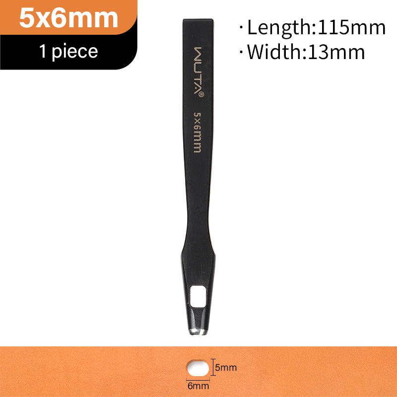 WUTA Leather Belt Hole Puncher Oval Hole Strap Watch Band Flat Punches Heavy Duty Oblong Punch Tools