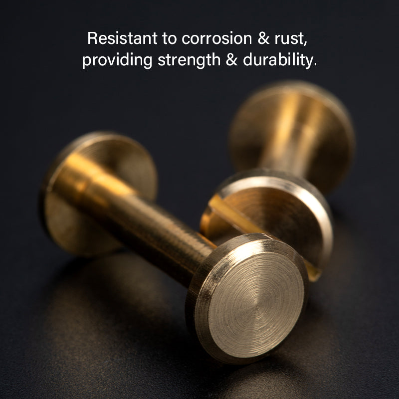 Brass Arc Belt Screw Stud Double Curved Head Chicago Nail Rivet | WUTA