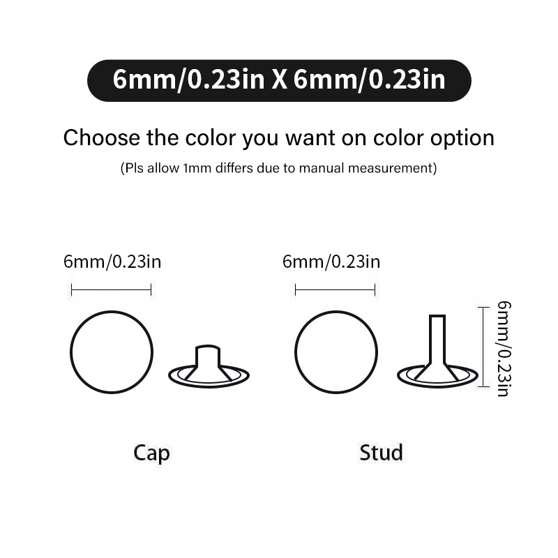 Brass Leather Rivet Double Cap Rivet 100set | WUTA