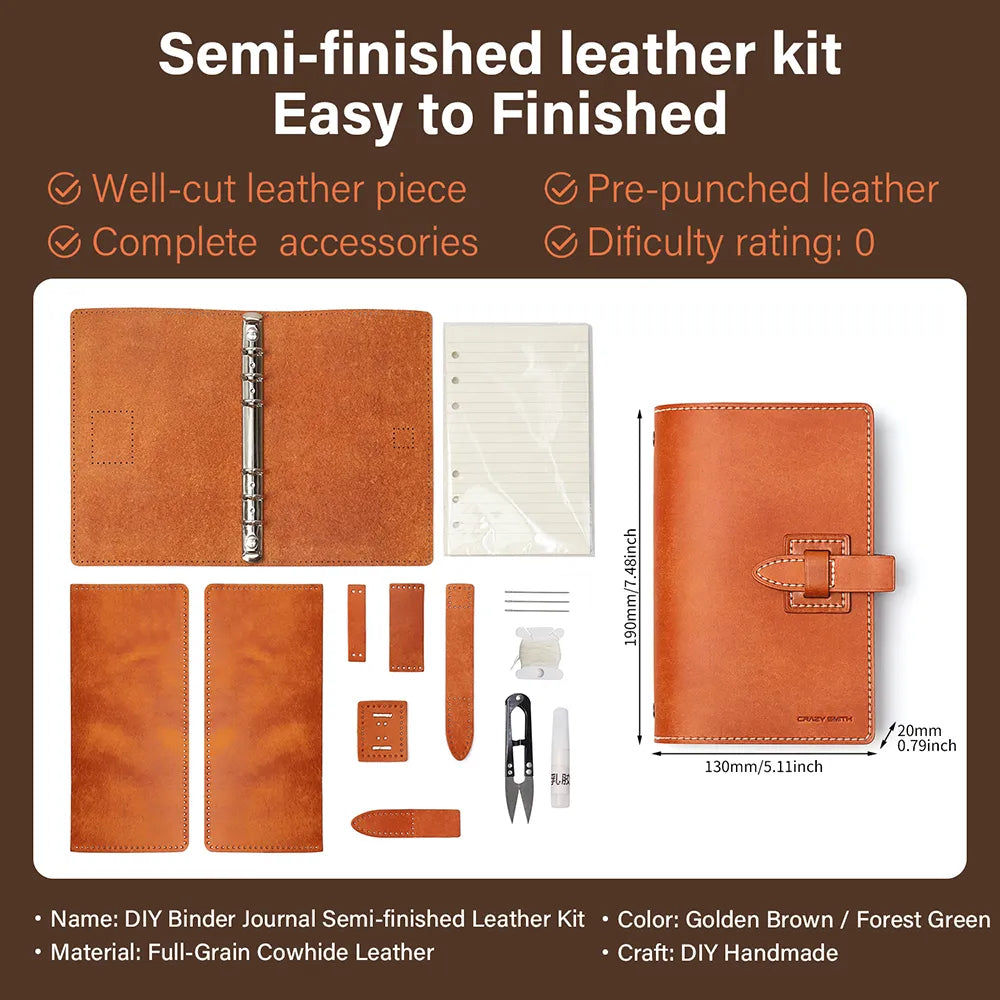 WT831 DIY Binder Journal Notebook Leather Pattern