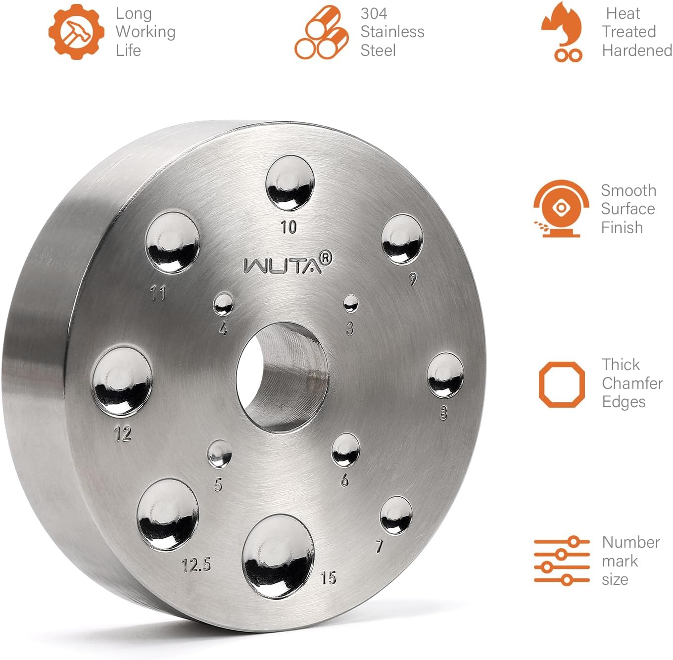 Snap Button Leather Craft Tools Rivet Setter Base 3/4/5/6/7/8/9/10/11/12/12.5/15mm | WUTA