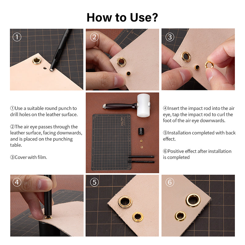 100sets Brass Eyelets with Washer Ring for Leathercraft | WUTA