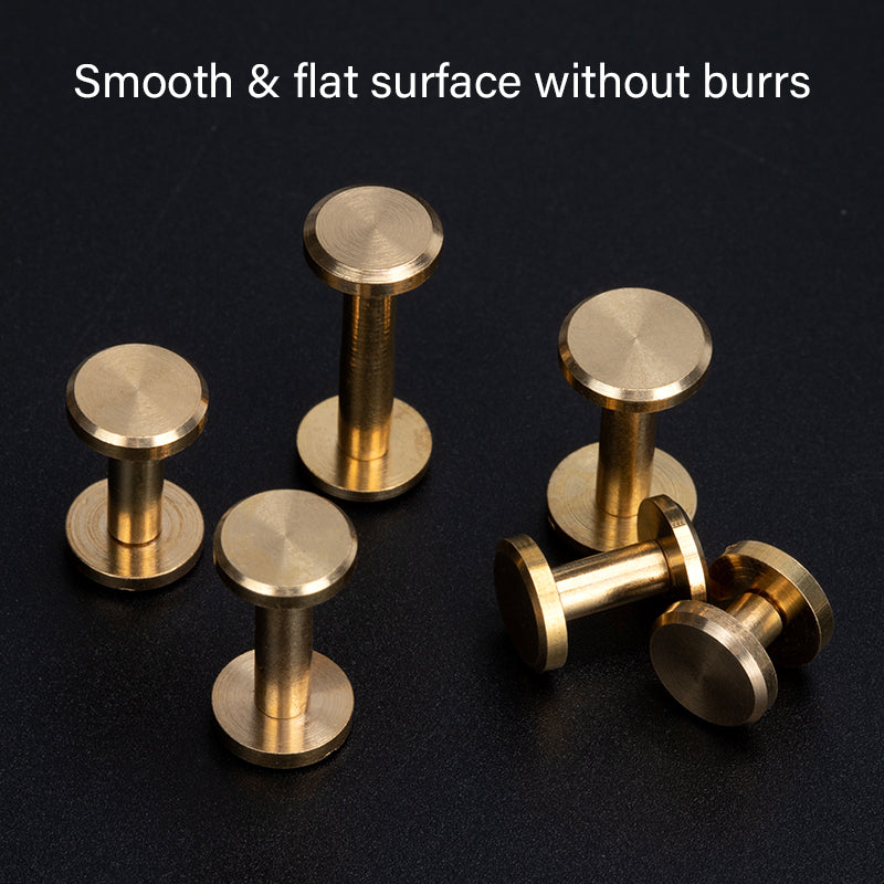 Brass Arc Belt Screw Stud Double Curved Head Chicago Nail Rivet | WUTA