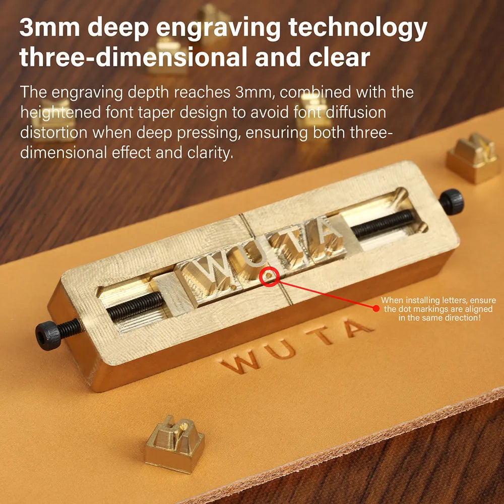 Brass Stamping Letters Kits Numbers Alphabets Symbols Characters Embossing Molds Brass Stamps Letter Number Alphabet Symbol Custom Logo for Hot Foil Stamping Machine | WUTA