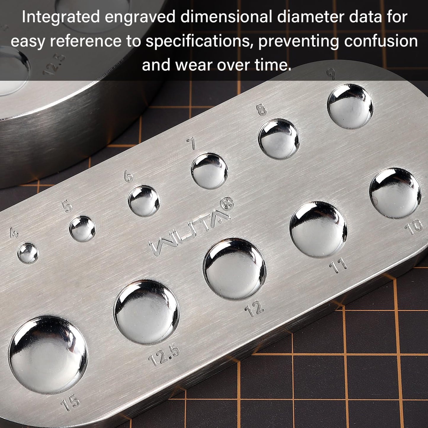 Snap Button Leather Craft Tools Rivet Setter Base 3/4/5/6/7/8/9/10/11/12/12.5/15mm | WUTA