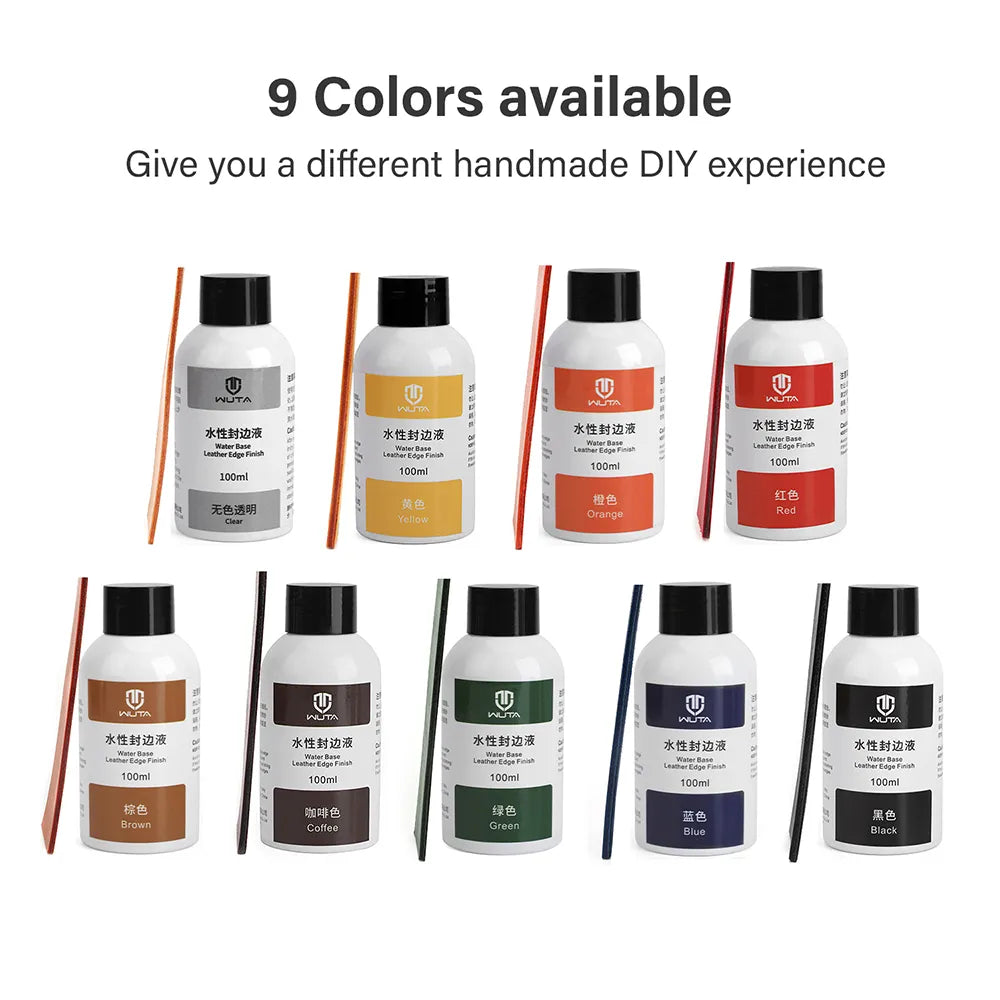 WUTA Leather Edge Paint 30/100ml – Water Based Edge Dye & Finish for Leather & Repair