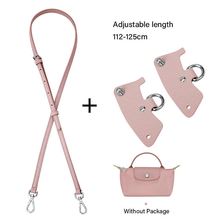 WUTA Bag Transformation for Longchamp mini Straps Punch-free Long Real Leather Shoulder Strap Crossbody Strap