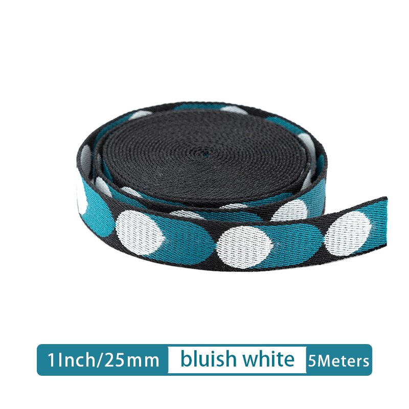 Polka Dot Webbing Straps for Bag Belt Nylon Webbing DIY Craft Strap Accessories 5 Meter 25/50mm | WUTA