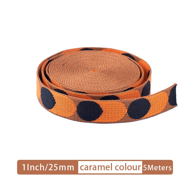 Polka Dot Webbing Straps for Bag Belt Nylon Webbing DIY Craft Strap Accessories 5 Meter 25/50mm | WUTA