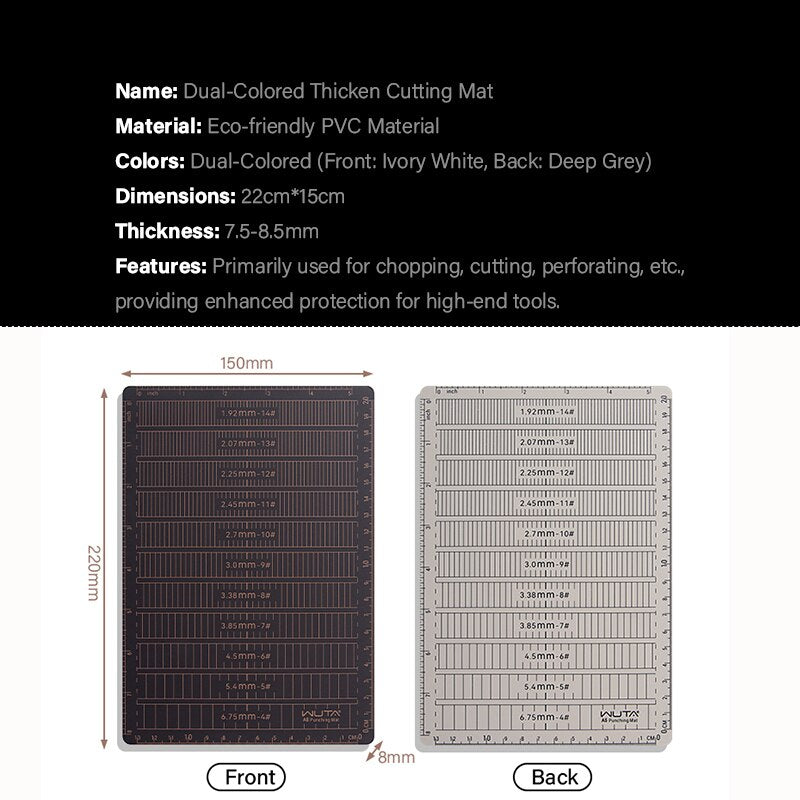 Leather Punching Mat 8mm Thicken Punch Board for Leathercraft | WUTA
