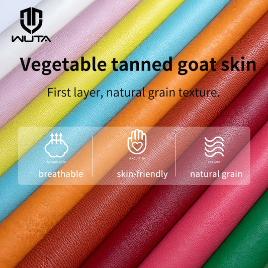 Natural Vegetable Tanned Goatskin Leather Whole Goat Skin Genuine Leather | WUTA