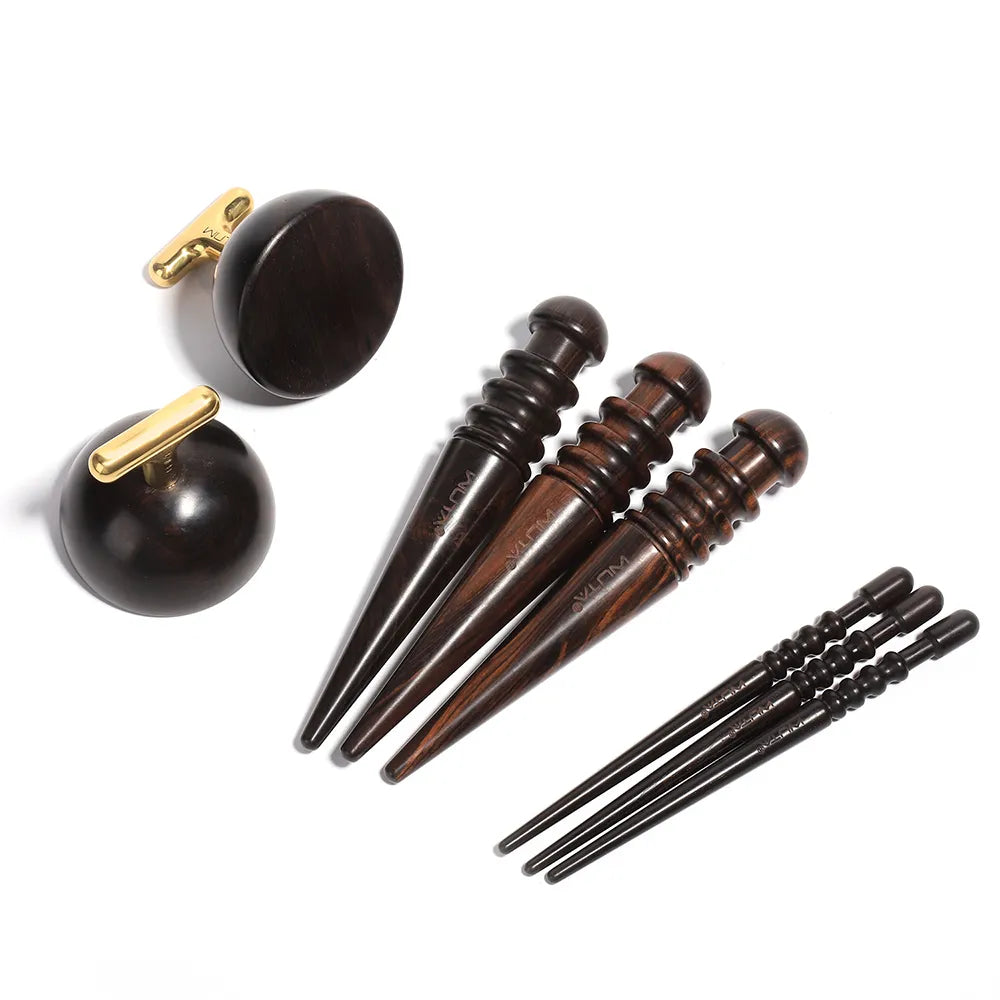 2 Outils Polissage Cuir En Bois D'Ébène – Pour Bords De Cuir, Compatible Perceuse | Brunisseur Cuir