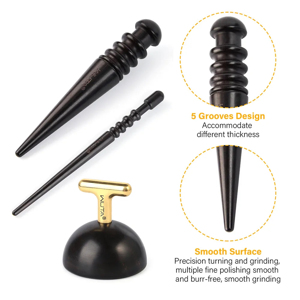 High Density Ebony Black Wood Leather Edge Burnisher Slicker | WUTA