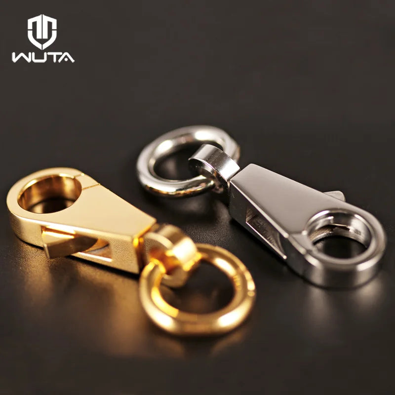 WUTA Stainless Steel Swivel Snap Hook Lobster Clasps Trigger Key Chain Vacuum Plating Gold/Silvery