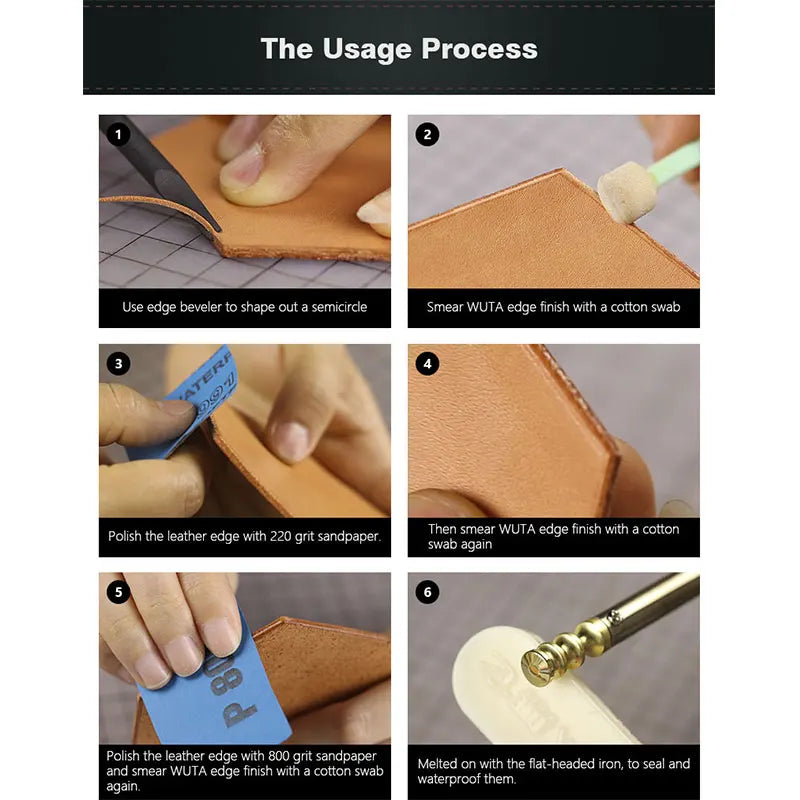 Solid Brass Soldering Iron Marking Creaser Tips Power Edge Slicker Leather Burnisher Tool Round/Sharp | WUTA