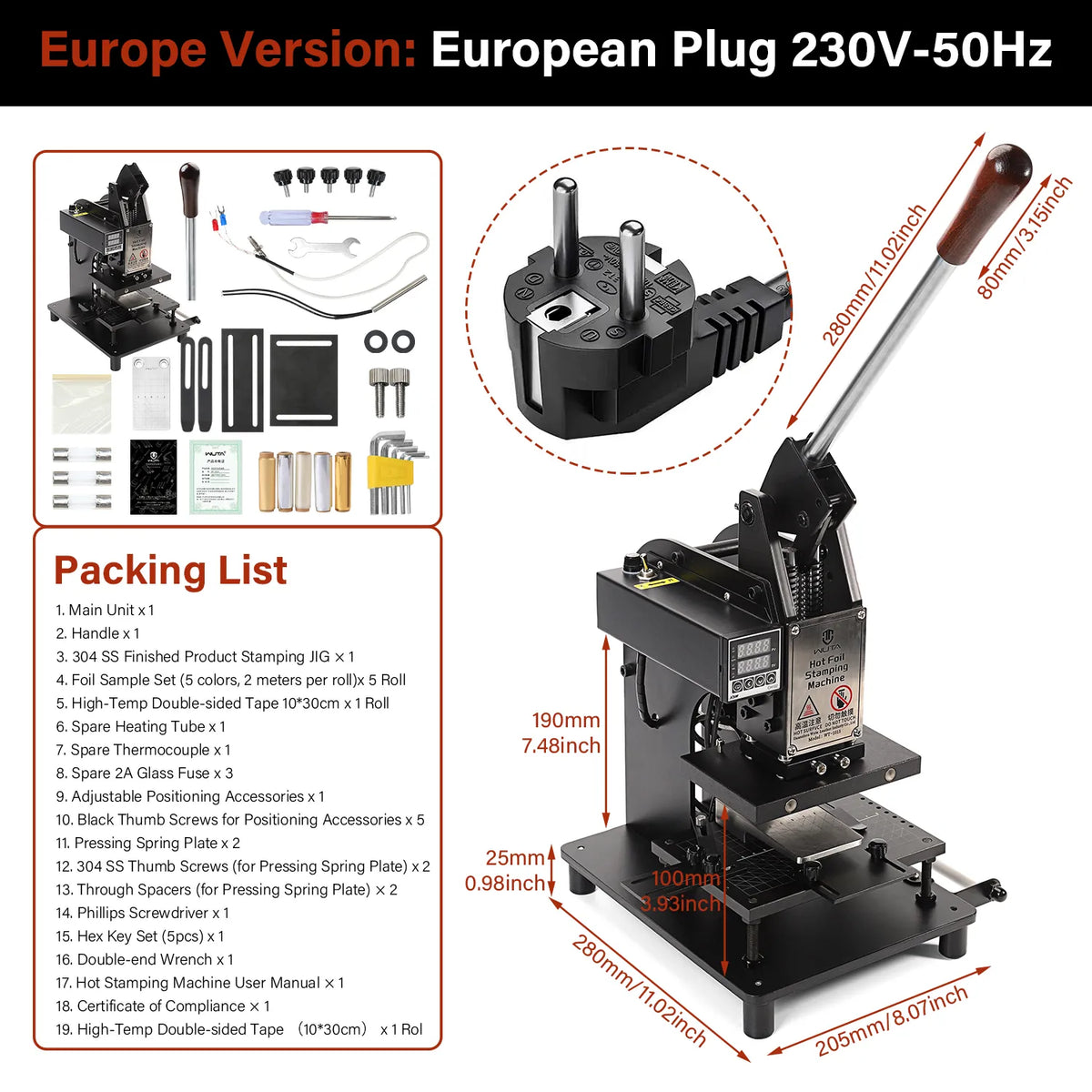 WUTA Digital Hot Foil Stamping Machine for Leather– Logo Embossing & Foil Bronzing Press