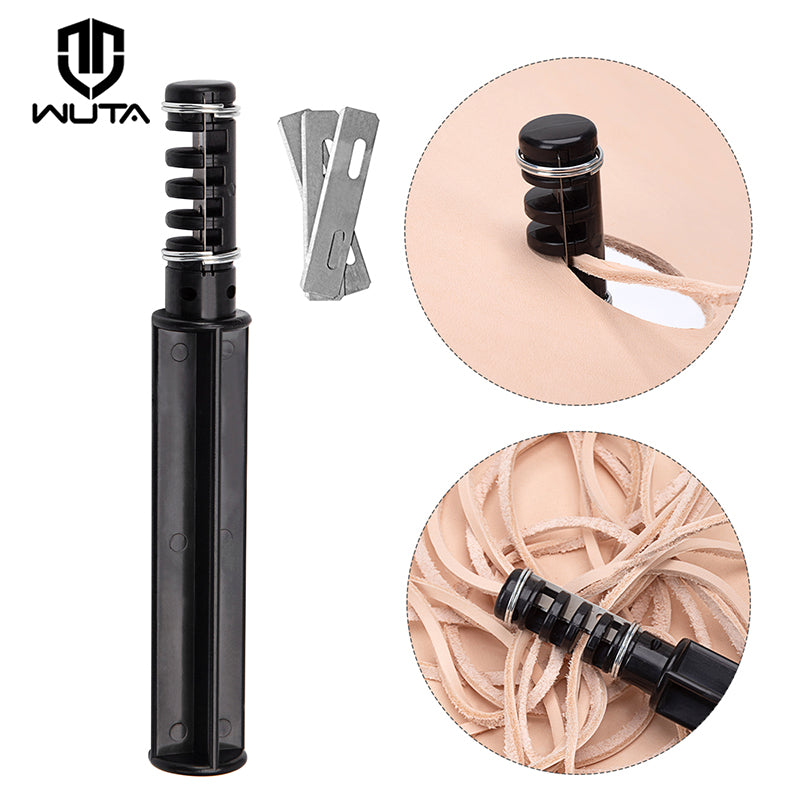 Leather Strap Cutter Cord Knife Lace Maker Tool Strip Rope Hand Cutting Wire with 3 Blades | WUTA