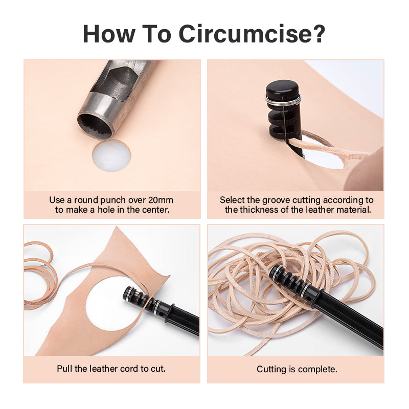Leather Strap Cutter Cord Knife Lace Maker Tool Strip Rope Hand Cutting Wire with 3 Blades | WUTA