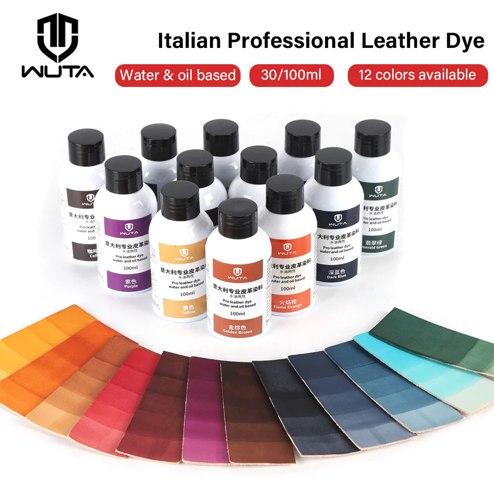 100ml Pro Leather Dye Water & Oil Based Penetrating Permanent Dye DIY Coloring Uncoated Leather | WUTA